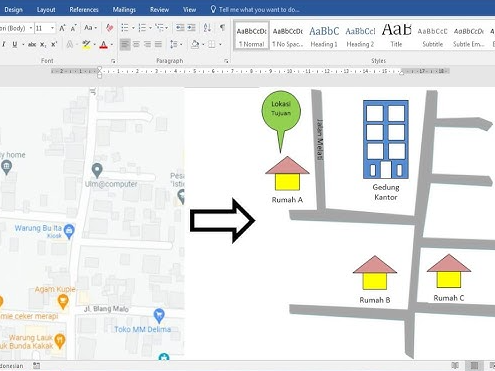 Cara Membuat Denah Lokasi dengan Google Maps di Word