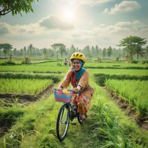 suasana sawah dan wisata pertanian di indonesia