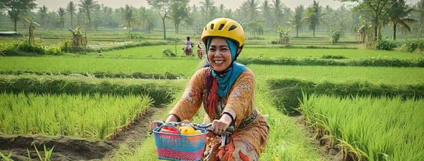 suasana sawah dan wisata pertanian di indonesia